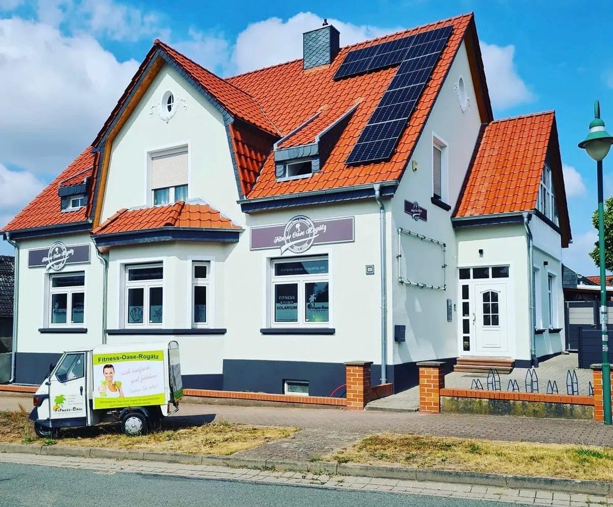 Außenansicht der Fitness-Oase in der Tangermünder Straße in Rogätz